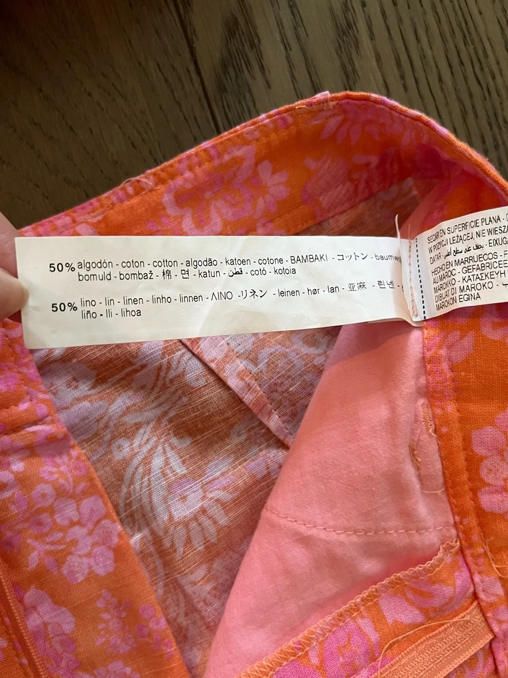 ZARA Floral Two Piece Set Size XS Orange and Pink